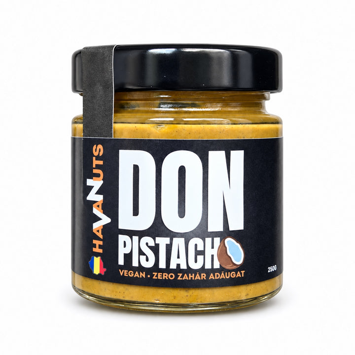 Don Pistachio – cremă tartinabilă cu fistic, cocos și curmale, 225 g