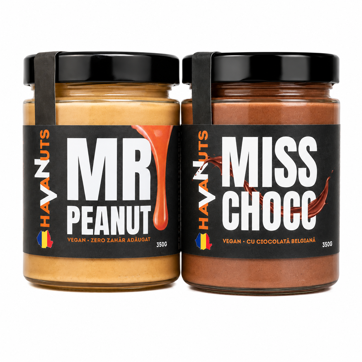 Pachet DUO Descoperă – MR PEANUT 350 g + MISS CHOCO 350 g