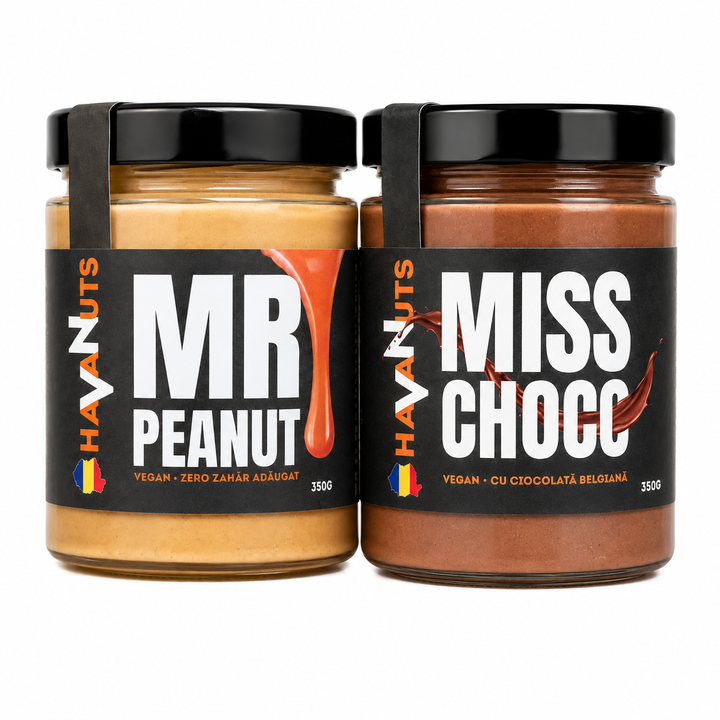 Pachet DUO Descoperă – MR PEANUT 350 g + MISS CHOCO 350 g