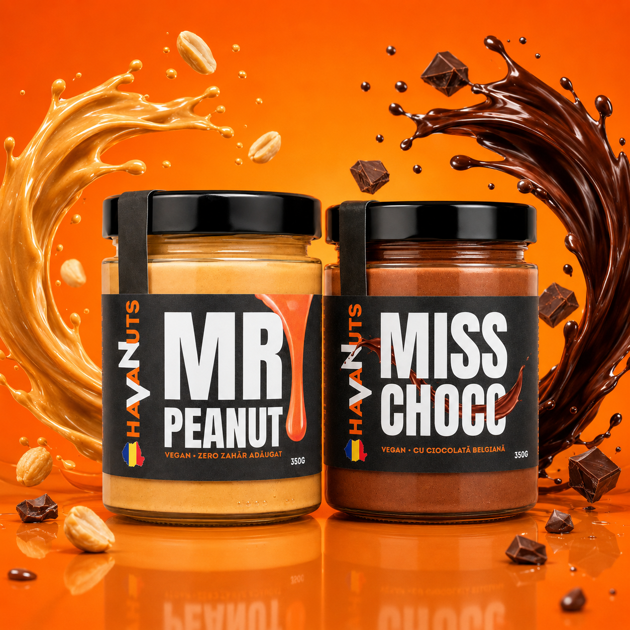Pachet DUO Descoperă – MR PEANUT 350 g + MISS CHOCO 350 g