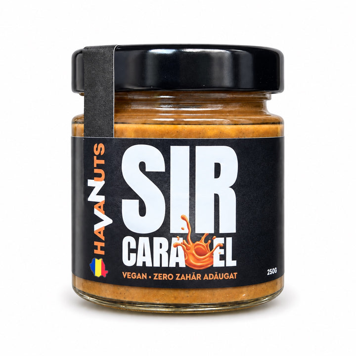 Sir Caramel – cremă tartinabilă cu migdale, cocos, curmale și sare, 225 g